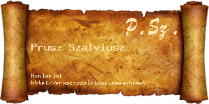 Prusz Szalviusz névjegykártya
